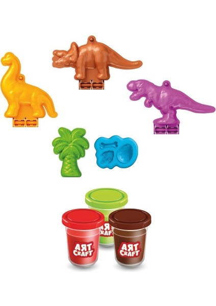 03996 Art Craft Dinozorlar Hamur Set 168 gr -Fentoys