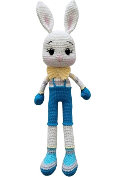 Tavşan Ponçik Yanak Maviş Amigurumi Organik Oyuncak