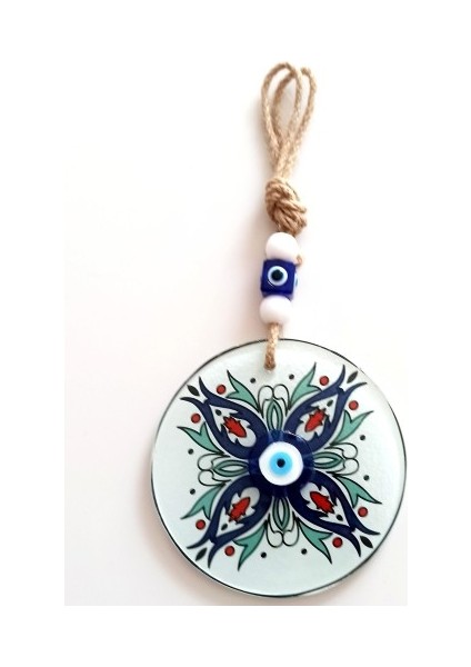 Turkuaz ve Lacivert Renk Çiçekli Füzyon Cam Duvar Süsü modelleri