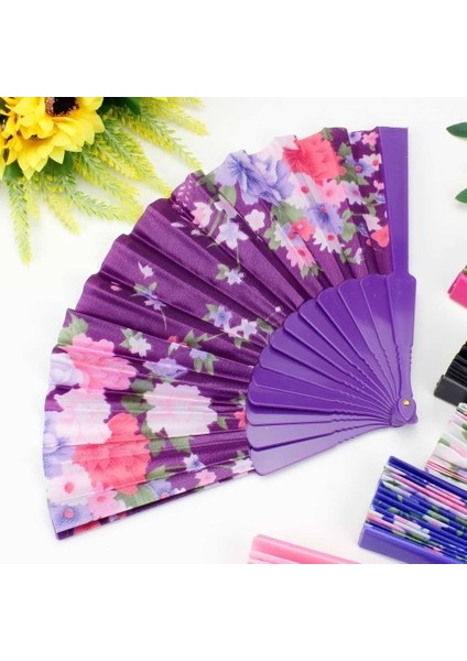 Plastik Kumaş Yelpaze 12'li Karışık