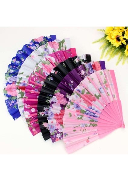 Plastik Kumaş Yelpaze 12'li Karışık