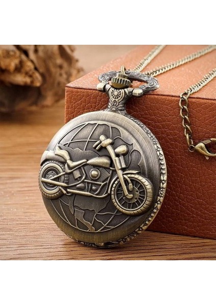 Motor Tasarımlı Köstekli Antika Saat