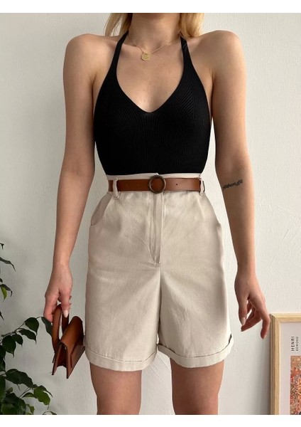 Gabardin Kumaş Şort