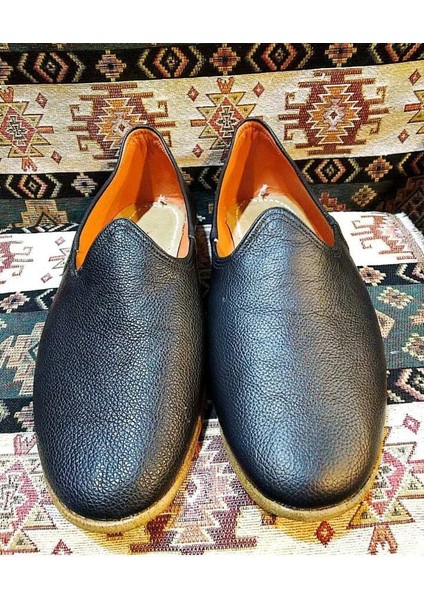Yemeni (Çarık) Düz Model, Deri Yemeni, Dikişli Yemeni, El Yapımı Yemeni Siyah Renk. fırsatları