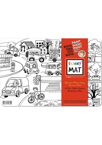 Metrashop Çocuk Funny Mat - Araçlar 25X35CM - Yeni