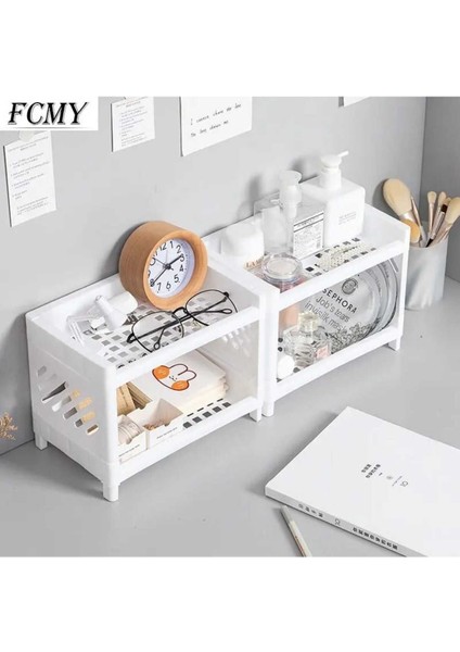 2 Katlı Çok Amaçlı Makyaj Organizeri Takı Kozmetik Mutfak Raf Düzenleyici fiyatları