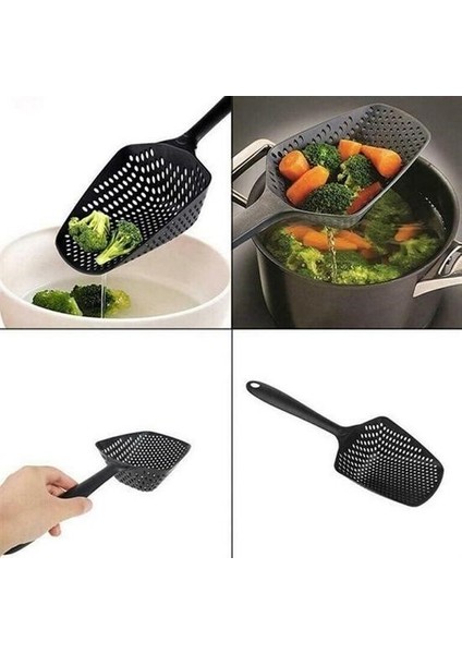 Buffer® Isıya Dayanıklı Plastik Süzgeçli Kızartma ve Sebze Haşlama Kepçesi