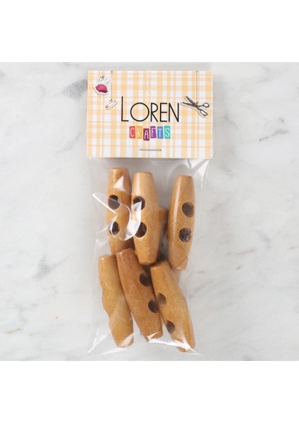 Loren Crafts 8'li Ahşap Çoban Düğme - 1002