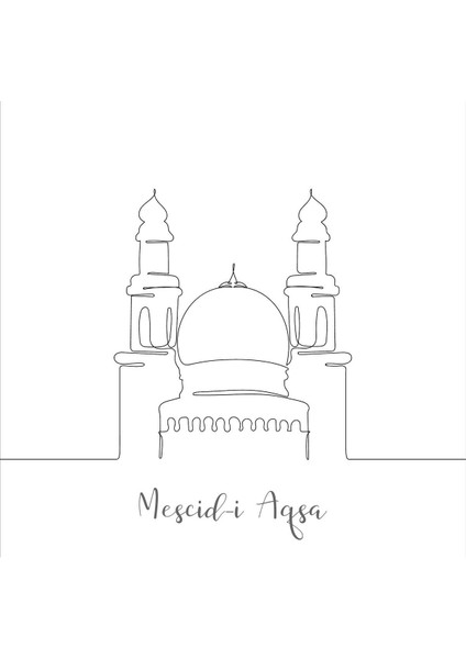 siyah Çizgi Mesicid-I Nebevi-Aksa-Haram Minimal Kombini |çerçeveli Cam Tablo 3lü Dikey fırsatları