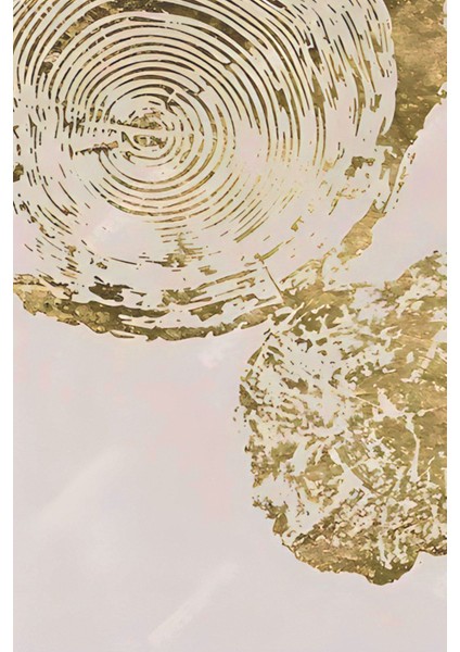 yeşil Gold Renk Soyut Ağaç Kabuğu Art |çerçeveli Cam Tablo 3lü Dikey fırsatları