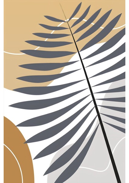 kahverengi-Krem Soft Yapraklı Bohem Seti |çerçeveli Cam Tablo 3lü Dikey fırsatları