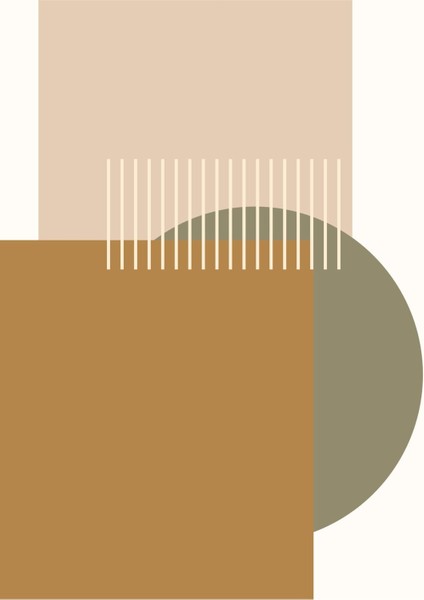 soft Tonlar Soyut Geometrik Seti |çerçeveli Cam Tablo 3lü Dikey modelleri