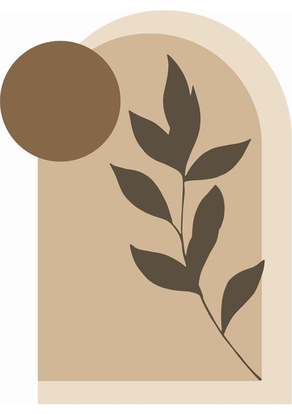 beyaz-Kahverengi Minimalist Bohem Yaprak Seti |çerçeveli Cam Tablo 3lü Dikey fiyatları