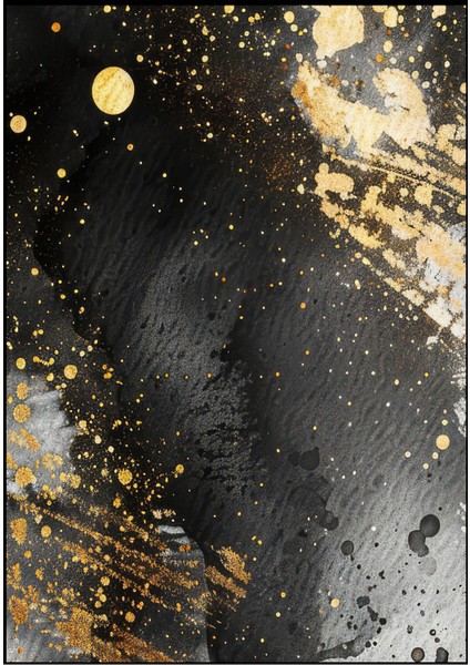 gold-Siyah Soyut Yaprak Desenli Kombini|çerçeveli Cam Tablo 3lü Dikey fiyatları