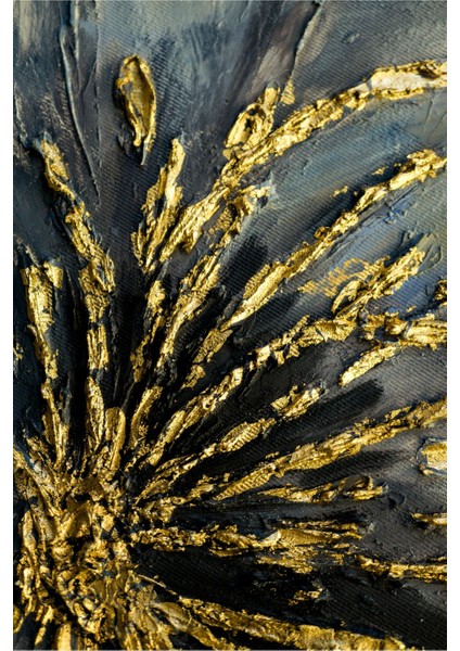 gold-Siyah Soyut Yaprak Desenli Kombini|çerçeveli Cam Tablo 3lü Dikey fırsatları