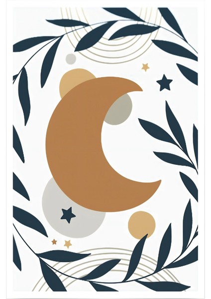 beyaz-Turuncu Yapraklı Minimalist Bohem Seti |çerçeveli Cam Tablo 3lü Dikey fiyatları