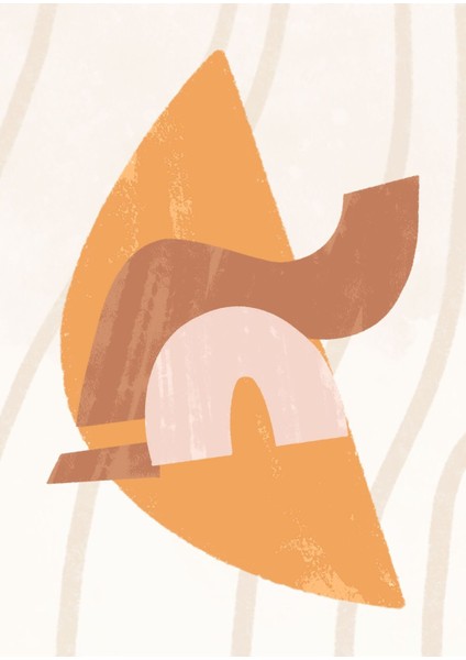 turuncu-Kahve Soyut Bohem Kombin|çerçeveli Cam Tablo 3lü Dikey fiyatları