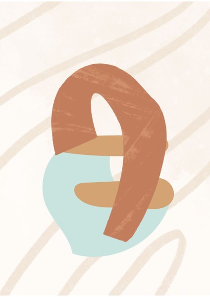 turuncu-Kahve Soyut Bohem Kombin|çerçeveli Cam Tablo 3lü Dikey modelleri