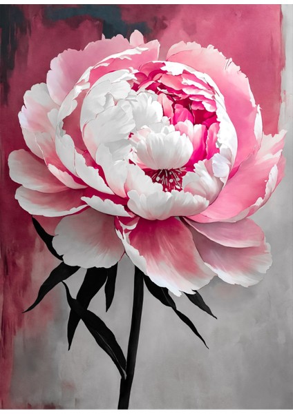 pembe-Gri Çiçekler Kombini|çerçeveli Cam Tablo 3lü Dikey modelleri