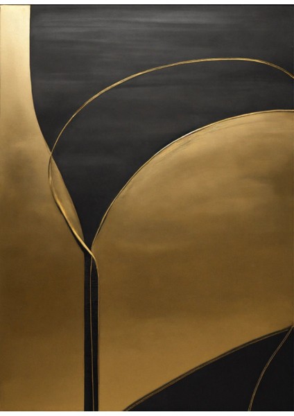 siyah-Gold Soyut Kombini |çerçeveli Cam Tablo 3lü Dikey fırsatları