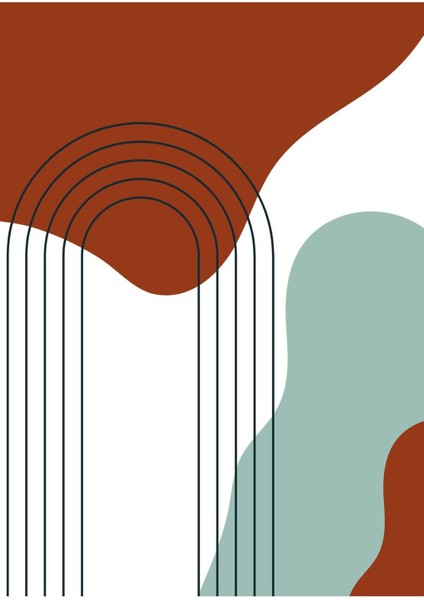 kahverengi-Turkuaz Bohem Yaprak Seti |çerçeveli Cam Tablo 3lü Dikey modelleri