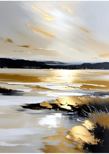 gri-God-Siyah Göl Manzara Kombini |çerçeveli Cam Tablo 3lü Dikey fırsatları