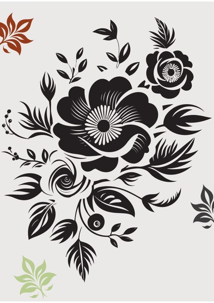 gri-Siyah Soyut Çiçekli Seti |çerçeveli Cam Tablo 3lü Dikey fırsatları