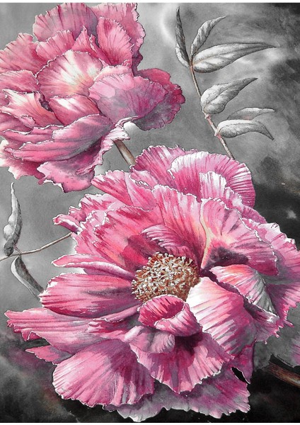 gri-Pembe Çiçek Kombini|çerçeveli Cam Tablo 3lü Dikey fiyatları