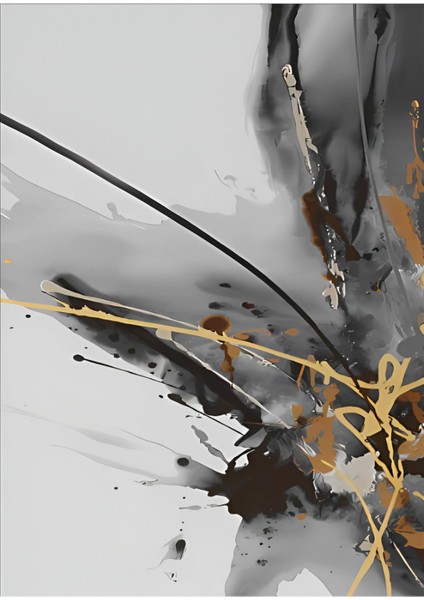 gri-Siyah-Gold Soyut Desen Kombini |çerçeveli Cam Tablo 3lü Dikey fiyatları