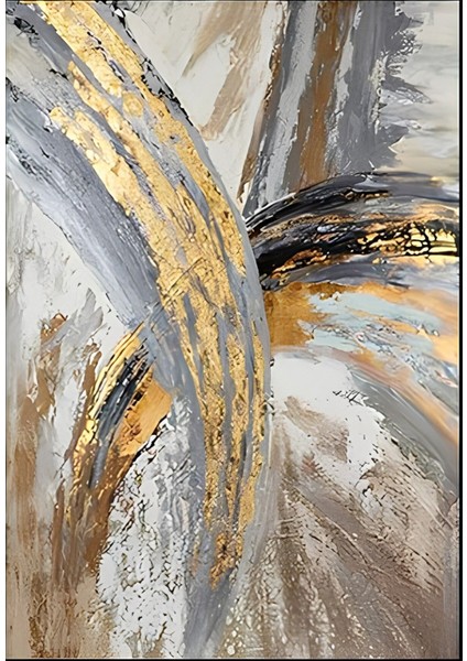 gri-Siyah-Gold Soyut Desen Kombini |çerçeveli Cam Tablo 3lü Dikey modelleri