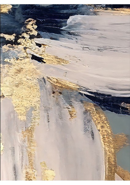 soft Mavi-Gold Soyut Çiçek Kombini |çerçeveli Cam Tablo 3lü Dikey fiyatları