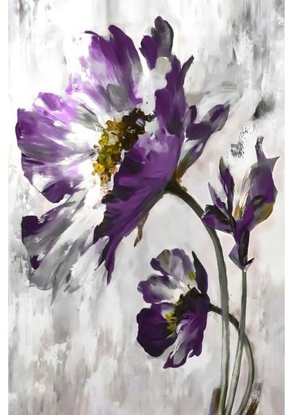 gri-Mor Çiçekli Kombin Seti |çerçeveli Cam Tablo 3lü Dikey fiyatları