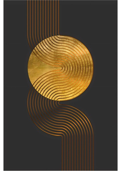 gold-Siyah Soyut Bohem Kombini|çerçeveli Cam Tablo 3lü Dikey fiyatları