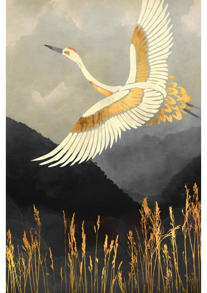 |siyah-Gri-Gold Kuş Balık Desen Soyut Set |çerçeveli Cam Tablo 3lü Dikey modelleri