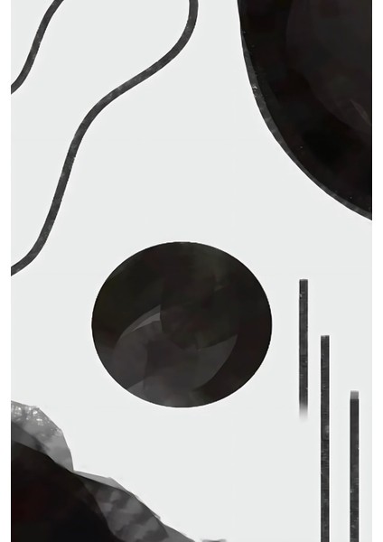 beyaz-Siyah Soyut Minimalist Seti |çerçeveli Cam Tablo 3lü Dikey fırsatları