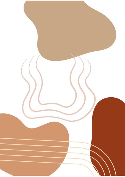 kahverengi Tonlar Bohem Soyut Seti |çerçeveli Cam Tablo 3lü Dikey modelleri