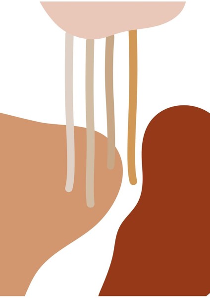 kahverengi Tonlar Bohem Soyut Seti |çerçeveli Cam Tablo 3lü Dikey fırsatları