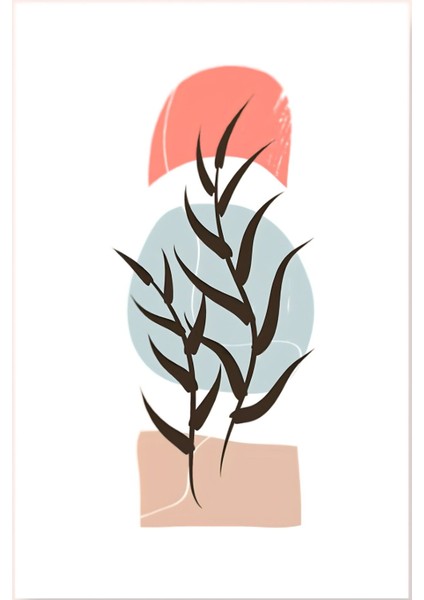 soft Pembe-Mavi Yapraklı Minimalist Bohem Seti |çerçeveli Cam Tablo 3lü Dikey fiyatları