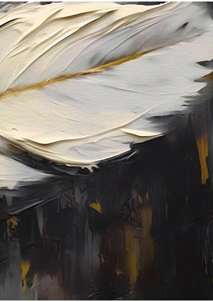 siyah-Gri-Gold Soft Renk Soyut Yaprak Tüy Seti 03 |çerçeveli Cam Tablo 3lü Dikey fırsatları