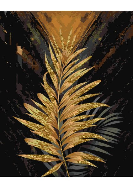 siyah -Gold Renk Yaprak Set 02 |çerçeveli Cam Tablo 3lü Dikey fiyatları