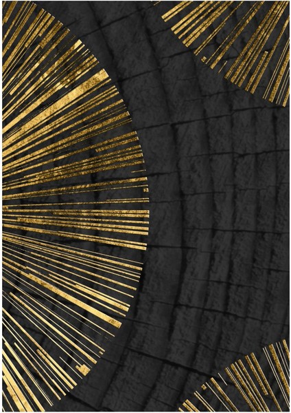 siyah-Gold Etnik Soyut Kombini|çerçeveli Cam Tablo 3lü Dikey fırsatları