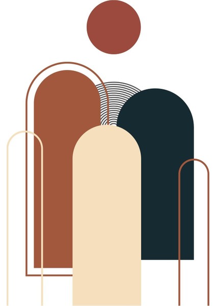 krem-Kahve Bohem Soyut Seti |çerçeveli Cam Tablo 3lü Dikey fırsatları