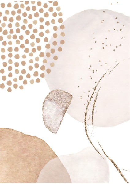 soft Krem Soyut Bohem Kombini |çerçeveli Cam Tablo 3lü Dikey modelleri