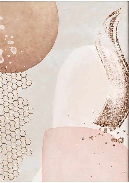 soft Krem Soyut Bohem Kombini |çerçeveli Cam Tablo 3lü Dikey fırsatları