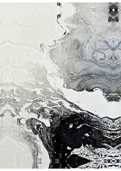 siyah Beyaz Renk Sevilen Soyut Dalga Seti 2 |çerçeveli Cam Tablo 3lü Dikey modelleri