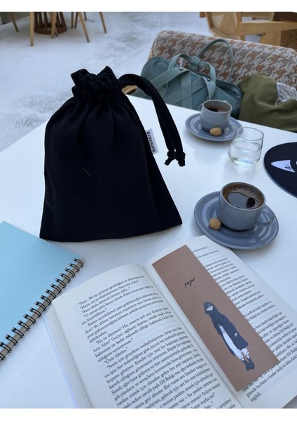 Siyah Çevre Dostu Bez Büzgülü Ipli Düzenleyici Kese,makyaj Çantası,bez Poşet fiyatları