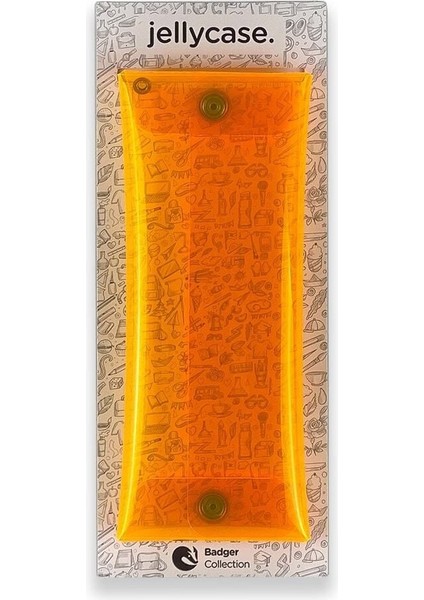 Jellycase Kalem Kutusu Kalemlik (Makyaj Kozmetik Aksesuar Çantası) Organizer Turuncu - Şeffaf Pvc modelleri