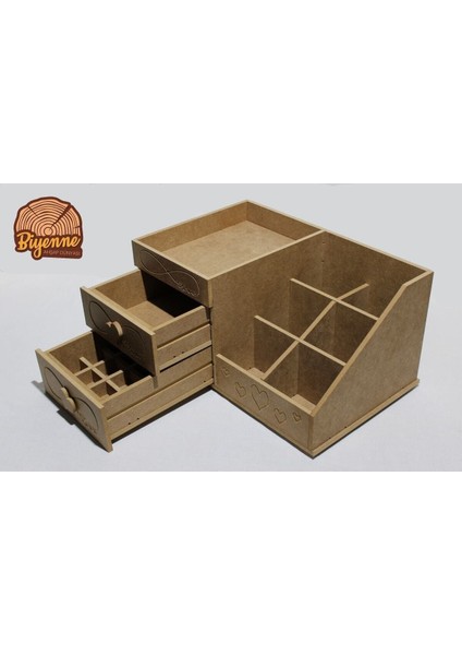 Ahşap Makyaj ve Kozmetik Düzenleyici Organizer