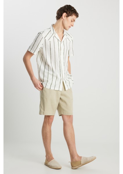 Regular Fit Normal Kesim Lastik Bel Detaylı Açık Yeşil Şort fiyatları