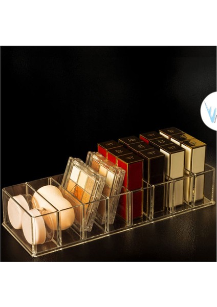 Tuva Reklam Takılıp Çıkarılabilir Bölmeli Makyaj Bakım Kutusu / Makyaj Organizeri ( Şeffaf Pleksi )